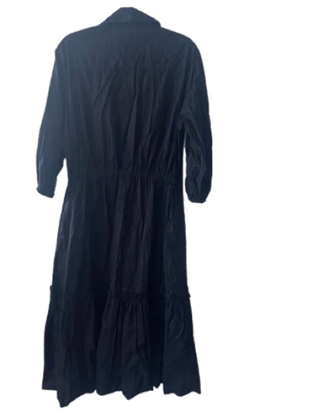 Cara Cara Hutton Black Button-Front Tiered Midi Dress - Picture 5 of 12